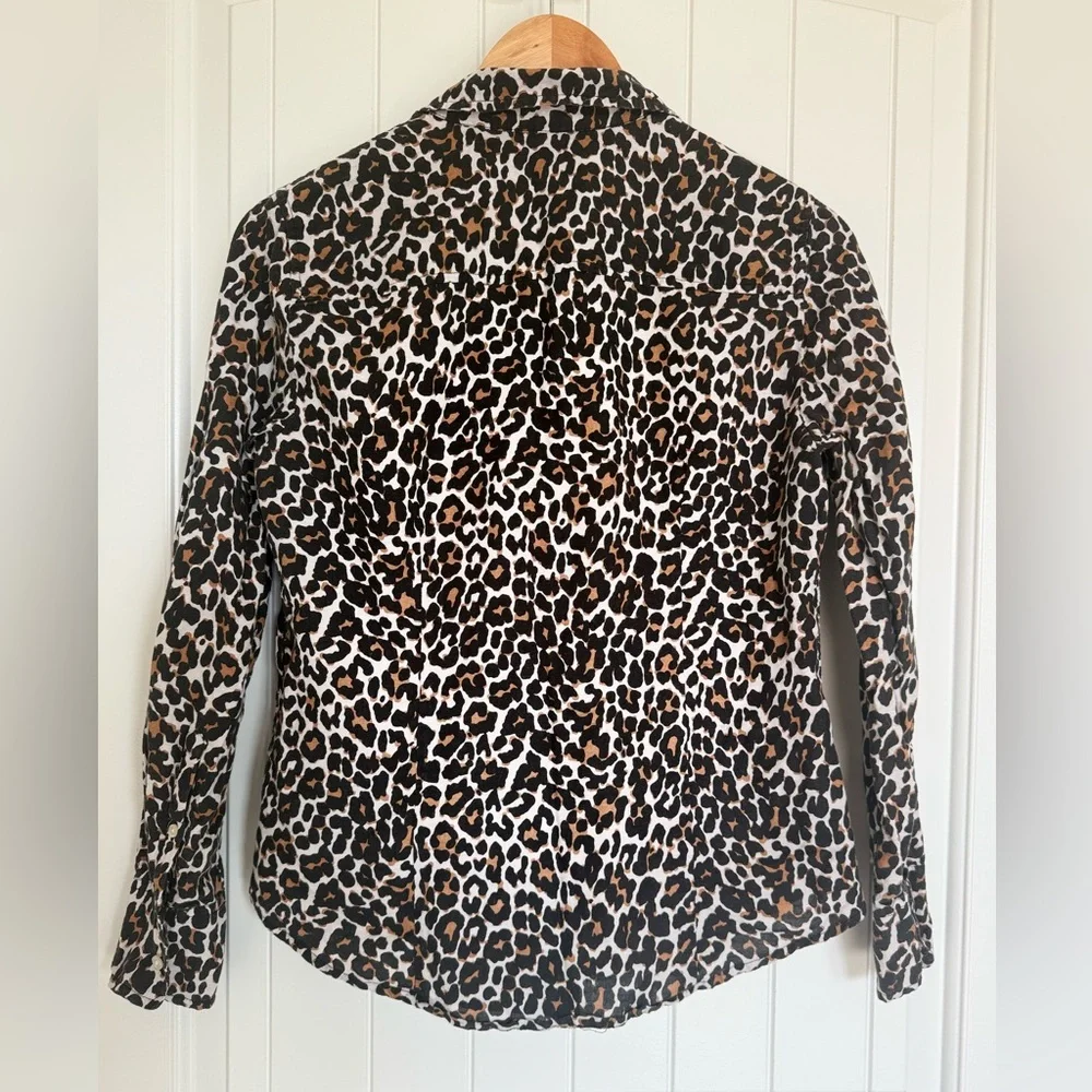 J.Crew Slim Leopard Print Button Down Shirt Long Sleeve Top Animal Print 4